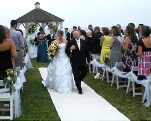 an outdoor wedding ceremony